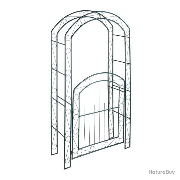Arche d�corative de jardin avec porte pour plantes grimpantes style romantique 200 x 100 x 50 cm en