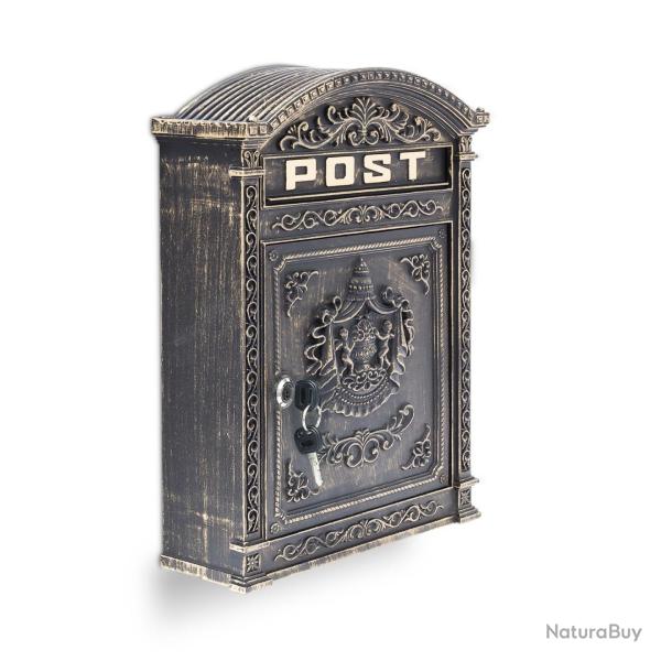 Bo�te aux lettres murale vintage style ancien 44,5 x 31 x 9,5 cm solide et r�sistante en fonte d'al
