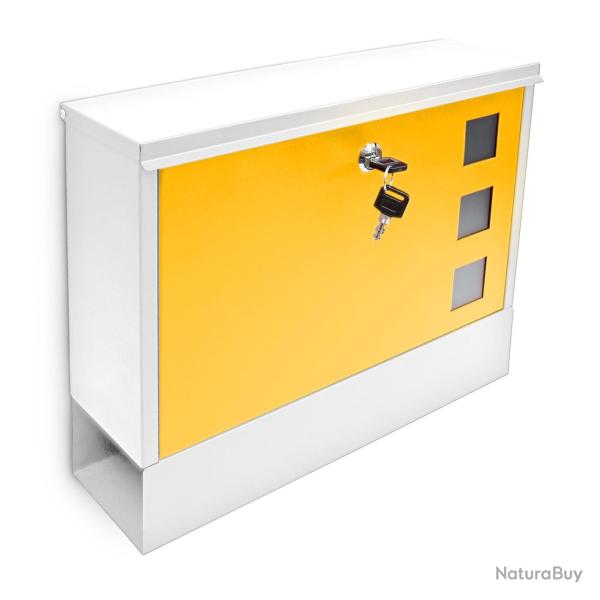 Bo�te aux lettres murale moderne avec compartiment journaux 30 x 36 x 10 cm en m�tal gris 13_0005699