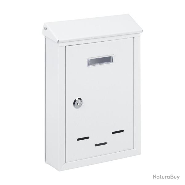 Bo�te aux lettres murale vintage compacte serrure s�curit� 30,5 x 21 x 7 cm en fer blanc 13_0009962