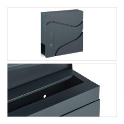 Bo&icirc;te aux lettres murale avec porte-journaux design moderne 37 x 12 x 35 cm en acier anthracite 13_