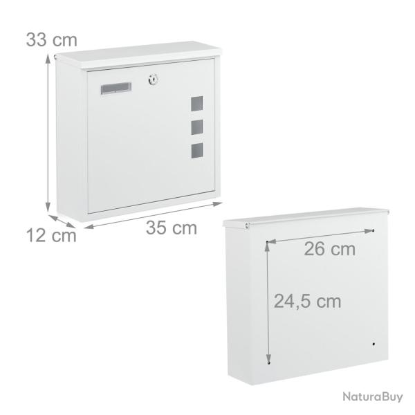 Bo�te aux lettres spacieuse moderne avec serrure 33 x 35 x 12 cm pratique en fer gris 13_0017409