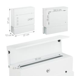Bo&icirc;te aux lettres moderne avec porte-journaux pour enveloppes format C4 37 x 37 x 12 cm en fer noir