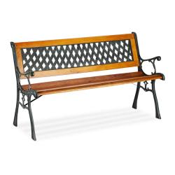 Banc de jardin vintage confortable 120 x 60 x 80 cm pour 2 personnes en fonte de fer marron 13_0004