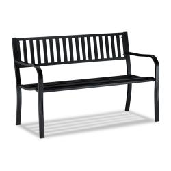 Banc de jardin d&eacute;coratif vintage 120 x 50 x 80 cm pour 2 personnes en m&eacute;tal noir 13_0004983