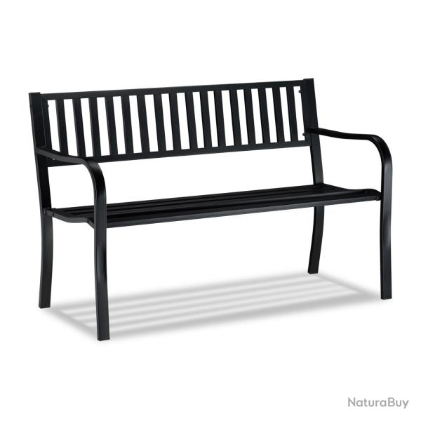 Banc de jardin d�coratif vintage 120 x 50 x 80 cm pour 2 personnes en m�tal noir 13_0004983