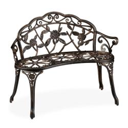 Banc de jardin vintage 120 x 50 x 70 cm pour deux personnes style romantique finition rustique en m