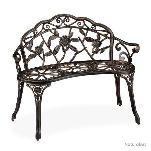 Banc de jardin vintage 120 x 50 x 70 cm pour deux personnes style romantique finition rustique en m
