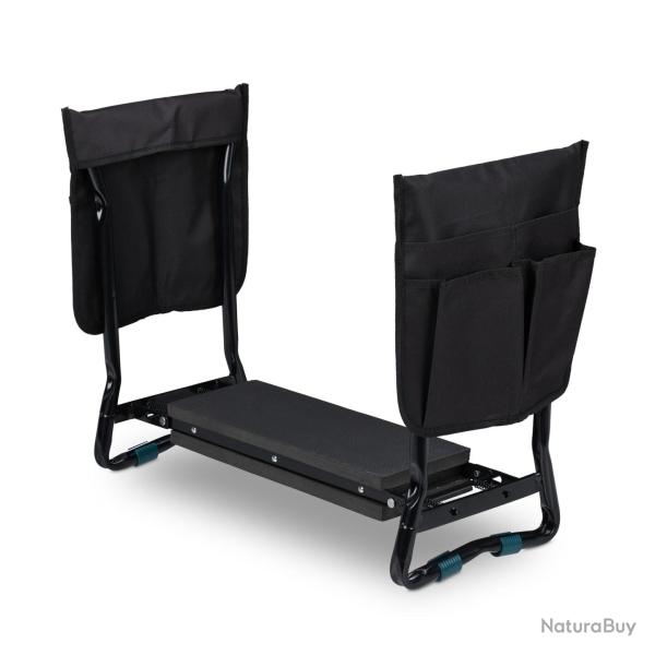 Banc de jardin replie tabouret ergonomique avec coussin 80 x 28 x 40 cm en mousse EVA vert 13_00090