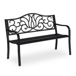 Banc de jardin d&eacute;coratif pour 2 personnes 90 x 127,5 x 63 cm usage ext&eacute;rieur confort style antique