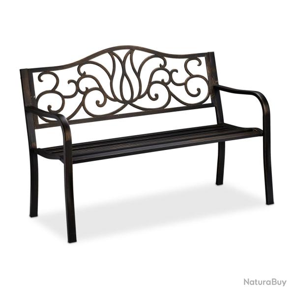 Banc de jardin d�coratif pour 2 personnes 90 x 127,5 x 63 cm usage ext�rieur confort style antique