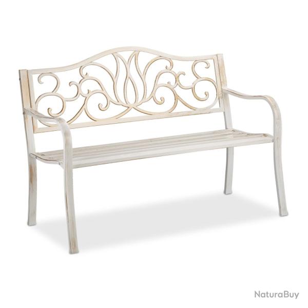 Banc de jardin d�coratif pour 2 personnes 90 x 127,5 x 63 cm usage ext�rieur confort style antique