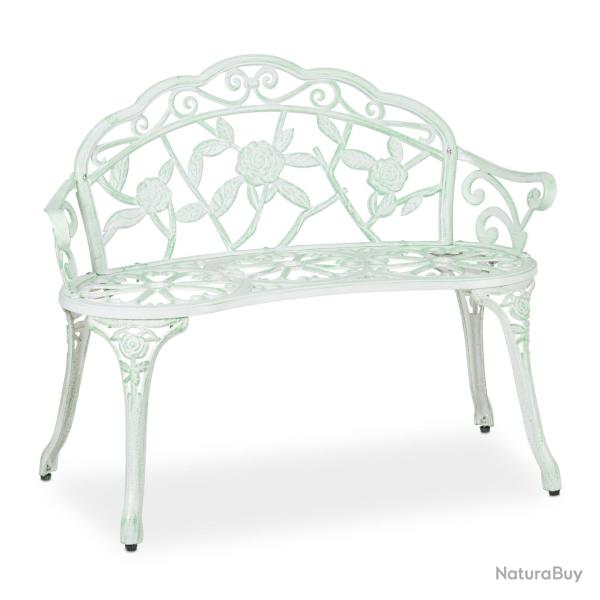 Banc de jardin romantique 2 places avec accoudoirs 120 x 50 x 75 cm en m�tal blanc 13_0010063