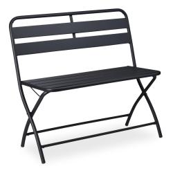 Banc de jardin pliable 2 si&egrave;ges ext&eacute;rieur compact pour balcon confort d'assise 120 x 60 x 80 cm en