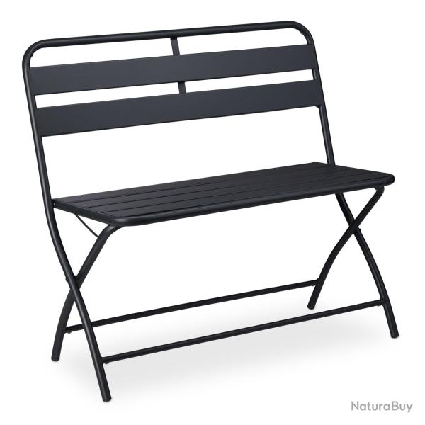 Banc de jardin pliable 2 si�ges ext�rieur compact pour balcon confort d'assise 120 x 60 x 80 cm en