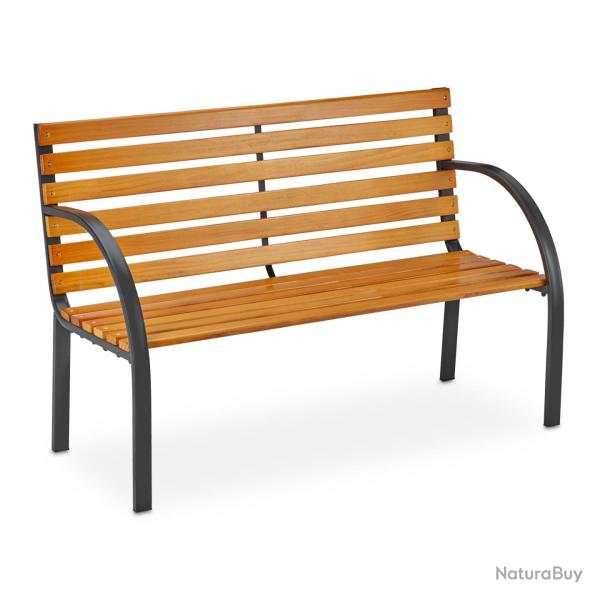 Banc de jardin 2 places confortable terrasse balcon 120 x 45 x 40 cm en bois dur marron 13_0010456