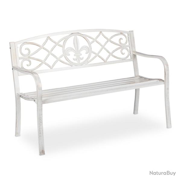 Banc de jardin intemporel 140 x 60 x 80 cm r�sistant aux intemp�ries d�coration champ�tre en m�tal