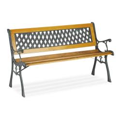 Banc de jardin ext&eacute;rieur r&eacute;tro pour 2 personnes assise incurv&eacute;e confortable 120 x 60 x 80 cm en pla