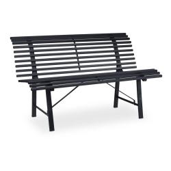 Banc de jardin confortable pour 2 personnes design classique 140 x 60 x 85 cm en acier anthracite 1