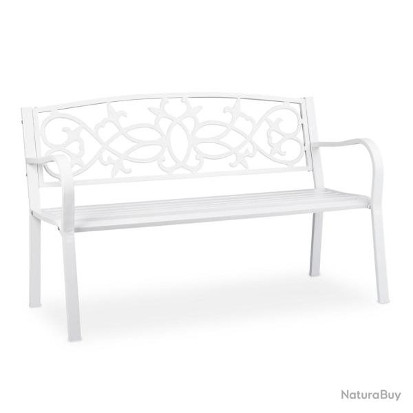 Banc de jardin vintage d�coratif 120 x 60 x 80 cm design r�tro stabilit� assise confortable en acie