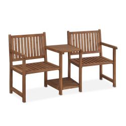Banc de jardin d&eacute;coratif et confortable pour 2 personnes 150 x 50 x 80 cm en bois de sapin marron 1