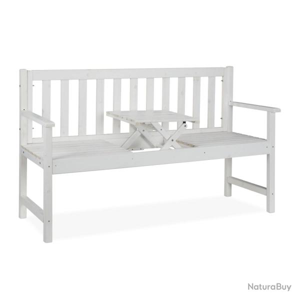 Banc de jardin avec table int�gr�e 150 x 60 x 85 cm convivial et pratique style moderne en bois bla