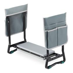 Banc de jardinage pliable au design pratique avec coussin rembourr&eacute; 80 x 30 x 20 cm en polyester ve