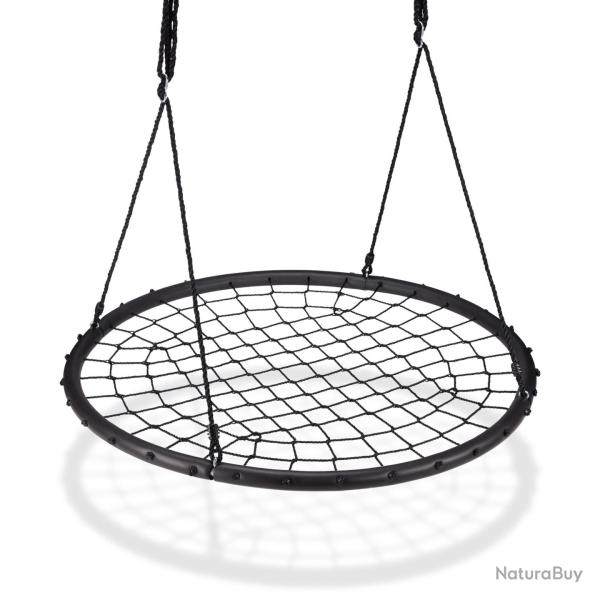Balan�oire nid d'oiseau ajustable jardin 120 cm avec cordes r�sistantes style contemporain en maill