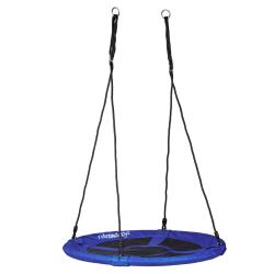 Balan&ccedil;oire nid d'oiseau ronde jardin 100 cm assise ergonomique moderne en nylon bleu fonc&eacute; 13_00052
