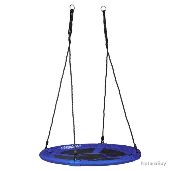 Balan�oire nid d'oiseau ronde jardin 100 cm assise ergonomique moderne en nylon bleu fonc� 13_00052