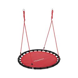 Balan&ccedil;oire nid d'oiseau ronde r&eacute;glable jardin ou int&eacute;rieur 120 cm assise confortable en m&eacute;tal noir