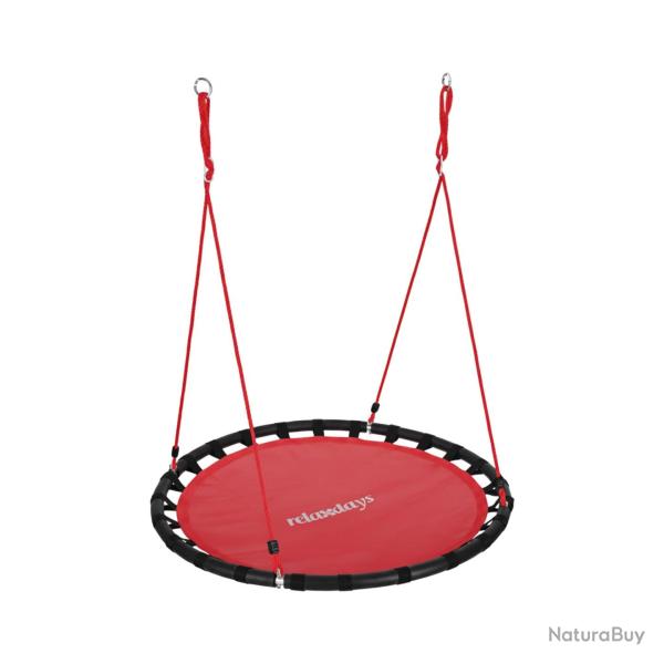 Balan�oire nid d'oiseau ronde r�glable jardin ou int�rieur 120 cm assise confortable en m�tal noir