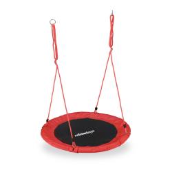 Balan&ccedil;oire nid d'oiseau ronde jardin 90 x 90 cm assise confortable r&eacute;glable en m&eacute;tal noir 13_0006444