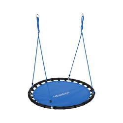 Balan&ccedil;oire nid d'oiseau ronde jardin 120 cm assise confortable r&eacute;glable en m&eacute;tal noir 13_0006451