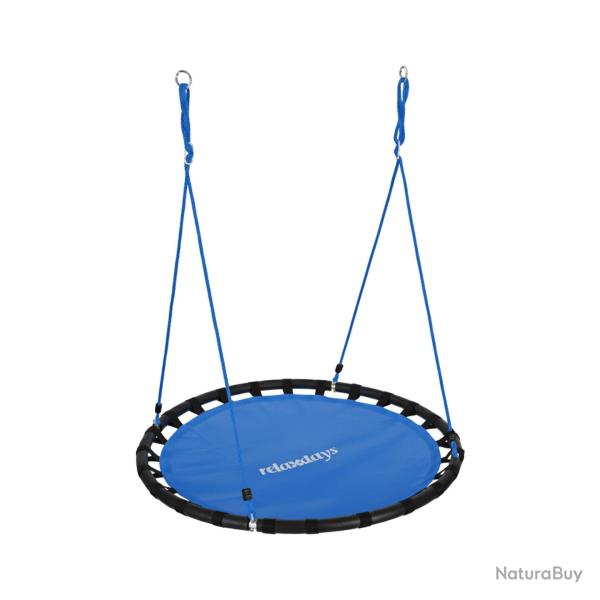 Balan�oire nid d'oiseau ronde jardin 120 cm assise confortable r�glable en m�tal noir 13_0006451