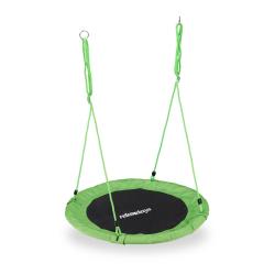 Balan&ccedil;oire nid d'oiseau ronde jardin ajustable hauteur 85 x 110 cm en m&eacute;tal vert 13_0006994