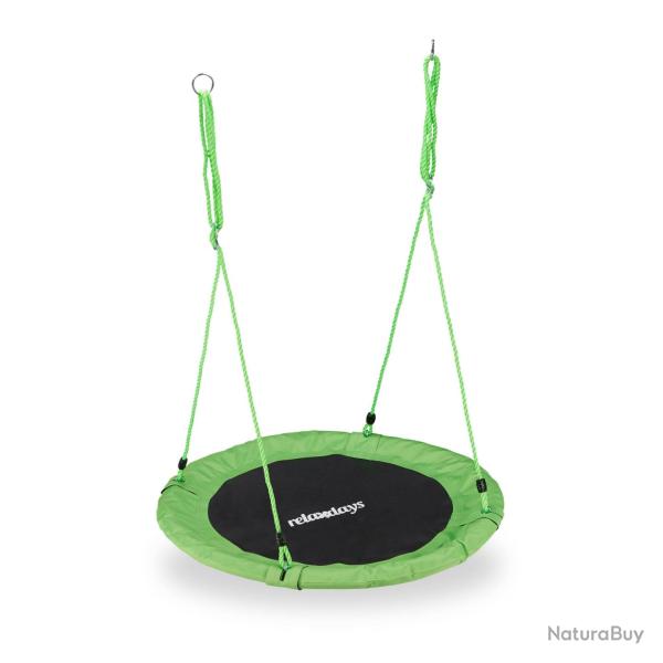 Balan�oire nid d'oiseau ronde jardin ajustable hauteur 85 x 110 cm en m�tal vert 13_0006994