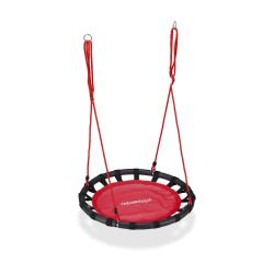 Balan&ccedil;oire nid d'oiseau ronde r&eacute;glable jardin int&eacute;rieure 80 x 80 cm assise confortable en m&eacute;tal noi
