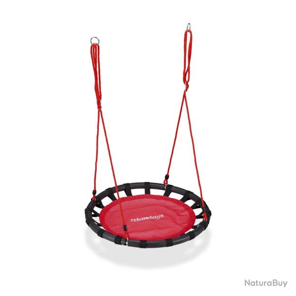 Balan�oire nid d'oiseau ronde r�glable jardin int�rieure 80 x 80 cm assise confortable en m�tal noi