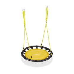 Balan&ccedil;oire nid d'oiseau ronde 80 cm r&eacute;glable confort d&eacute;coration jardin en m&eacute;tal noir 13_0007000