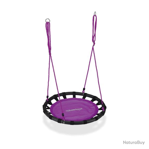 Balan�oire nid d'oiseau ronde ext�rieure jardin 80 cm assise confortable r�glable en m�tal noir 13_
