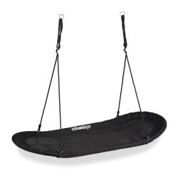 Balan&ccedil;oire nid d'oiseau pour jardin surface d'assise confortable 200 x 100 cm en polyester noir 13_
