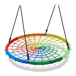 Balan&ccedil;oire ronde de jardin pour enfants et adultes diam&egrave;tre 120 cm confort et s&eacute;curit&eacute; en acier mul