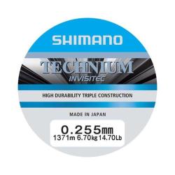 Nylon Shimano Technium Invisitec A Mono Grey Grande Bobine 6.7kg Grey 0.255 1371m