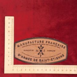 Etiquette en cuir pour coffret d'arme "Manufacture Fran&ccedil;aise d'Armes de St Etienne" mod&egrave;le ovale