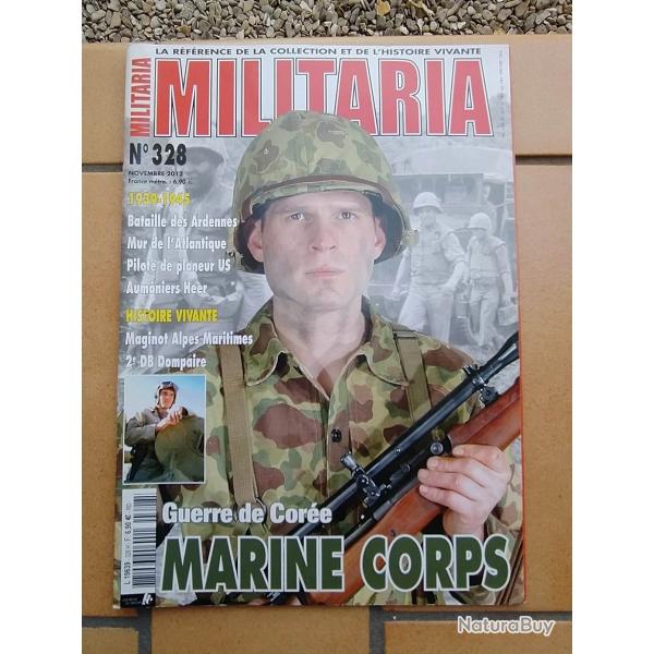 REVUE MILITARIA 328 GUERRE DE COREE MARINE CORPS BATAILLE DES ARDENNE PILOTE PLANEUR US  DOMPAIRE