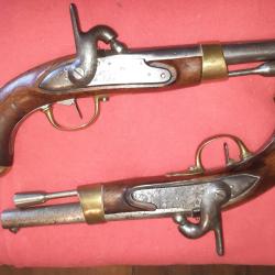 RARE PAIRE de Pistolets An 9 T bis r&egrave;glementaires