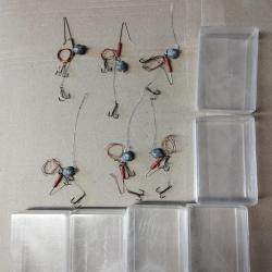 P&Ecirc;CHE 6 MONTURES POISSON MORT MANIE GENRE DRACKOVITCH + 6 BOITES PLASTIQUES