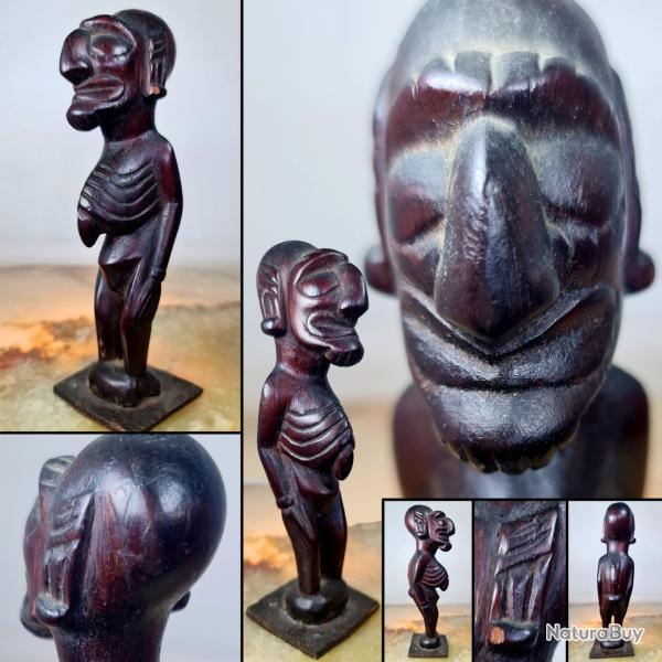 MOA� Kavakava ancien Rapa Nui socl�, H : 17 cm, L : 4 cm