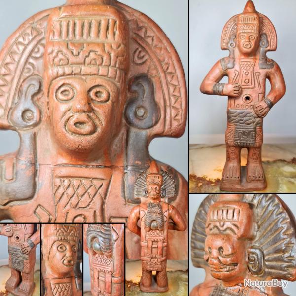 Statuette Xolotl, Dieu azt�que maya, H :40 cm